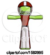 Green Football Player Man T Pose Arms Up Standing