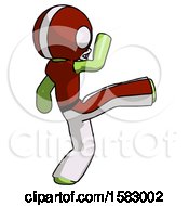 Poster, Art Print Of Green Football Player Man Kick Pose