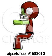 Green Football Player Man Sitting Or Driving Position