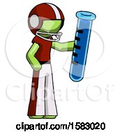 Poster, Art Print Of Green Football Player Man Holding Large Test Tube