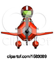 Poster, Art Print Of Green Football Player Man In Geebee Stunt Plane Front View
