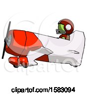 Poster, Art Print Of Green Football Player Man In Geebee Stunt Aircraft Side View