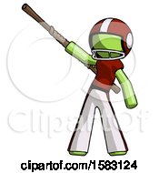 Poster, Art Print Of Green Football Player Man Bo Staff Pointing Up Pose