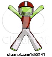 Poster, Art Print Of Green Football Player Man Jumping Or Flailing