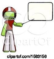 Poster, Art Print Of Green Football Player Man Giving Presentation In Front Of Dry-Erase Board