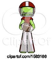 Poster, Art Print Of Green Football Player Man Giving Football To You
