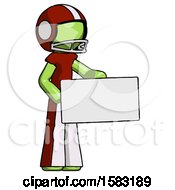 Poster, Art Print Of Green Football Player Man Presenting Large Envelope