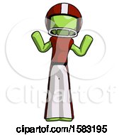 Green Football Player Man Shrugging Confused