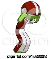 Green Football Player Man With Headache Or Covering Ears Turned To His Right