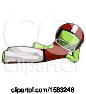 Poster, Art Print Of Green Football Player Man Reclined On Side