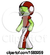 Poster, Art Print Of Green Football Player Man Man Walking Turned Left Front View