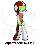 Poster, Art Print Of Green Football Player Man Walking Turned Right Front View