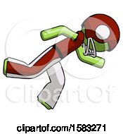 Poster, Art Print Of Green Football Player Man Running While Falling Down