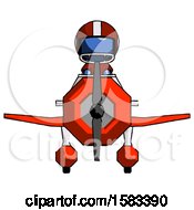 Poster, Art Print Of Blue Football Player Man In Geebee Stunt Plane Front View