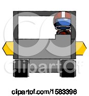 Poster, Art Print Of Blue Football Player Man Driving Amphibious Tracked Vehicle Front View