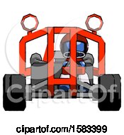 Poster, Art Print Of Blue Football Player Man Riding Sports Buggy Front View