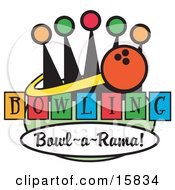 Bowling Ball On A Sign Clipart Illustration by Andy Nortnik