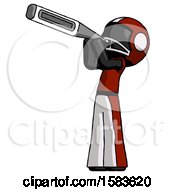 Black Football Player Man Thermometer In Mouth