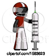 Poster, Art Print Of Black Football Player Man Holding Large Syringe