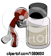 Poster, Art Print Of Black Football Player Man Pushing Large Medicine Bottle