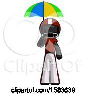 Poster, Art Print Of Black Football Player Man Holding Umbrella Rainbow Colored