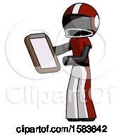 Poster, Art Print Of Black Football Player Man Reviewing Stuff On Clipboard
