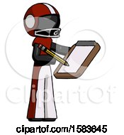 Poster, Art Print Of Black Football Player Man Using Clipboard And Pencil