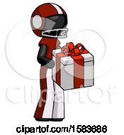 Poster, Art Print Of Black Football Player Man Giving A Present