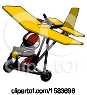 Poster, Art Print Of Black Football Player Man In Ultralight Aircraft Top Side View