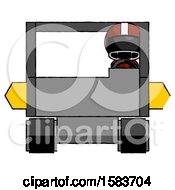 Poster, Art Print Of Black Football Player Man Driving Amphibious Tracked Vehicle Front View