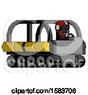 Poster, Art Print Of Black Football Player Man Driving Amphibious Tracked Vehicle Side Angle View