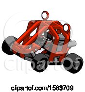 Poster, Art Print Of Black Football Player Man Riding Sports Buggy Side Top Angle View