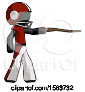 Poster, Art Print Of Black Football Player Man Pointing With Hiking Stick