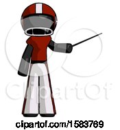 Poster, Art Print Of Black Football Player Man Teacher Or Conductor With Stick Or Baton Directing
