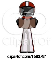 Poster, Art Print Of Black Football Player Man Reading Book While Standing Up Facing Viewer