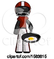 Poster, Art Print Of Black Football Player Man Frying Egg In Pan Or Wok