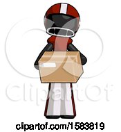 Poster, Art Print Of Black Football Player Man Holding Box Sent Or Arriving In Mail