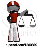 Poster, Art Print Of Black Football Player Man Holding Scales Of Justice