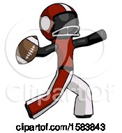 Poster, Art Print Of Black Football Player Man Throwing Football