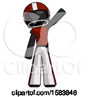 Poster, Art Print Of Black Football Player Man Waving Emphatically With Left Arm