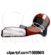 Black Football Player Man Reclined On Side