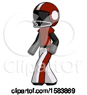 Poster, Art Print Of Black Football Player Man Man Walking Turned Left Front View