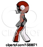 Poster, Art Print Of Black Football Player Man Walking Left Side View