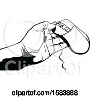 Poster, Art Print Of Black And White Hand Holding A Computer Mouse