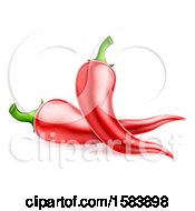 Clipart Of Red Chile Peppers Royalty Free Vector Illustration by AtStockIllustration