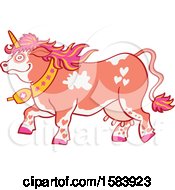 Poster, Art Print Of Walking Pink Swiss Unicorn Unicorns Do Exist In Switzerland