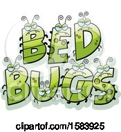 Clipart Of A Green Bed Bugs Design Royalty Free Vector Illustration