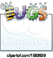 Clipart Of A Bug Text Sign Royalty Free Vector Illustration
