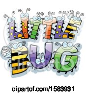 Clipart Of A Little Bug Text Design Royalty Free Vector Illustration