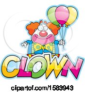 Poster, Art Print Of Clown With Balloons And Text